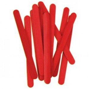 PALITOS DE SORVETE VERMELHO 50 UNIDADES