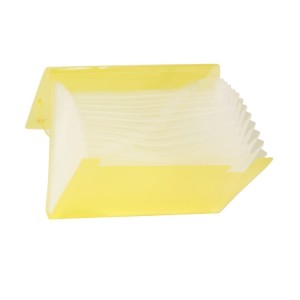 PASTA SANFONADA A4 C/ 12 DIVISÕES TRANSPARENTE AMARELO YES