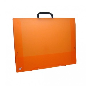PASTA MALETA ESCOLAR C/ ALÇA E ELÁSTICO A3 LARANJA YES