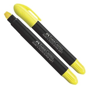 CANETA MARCA TEXTO GEL SUPER SOFT AMARELO FABER-CASTELL
