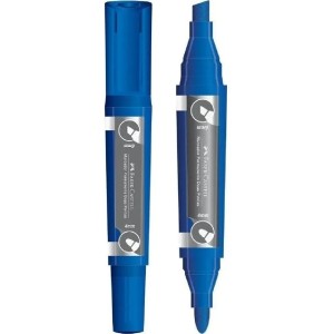 MARCADOR PERMANENTE DUAS PONTAS AZUL FABER-CASTELL