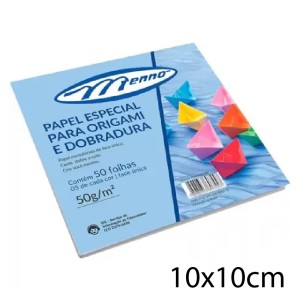 PAPEL ESPECIAL PARA ORIGAMI E DOBRADURA 10X10 50 FLS MENNO