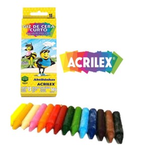 GIZ DE CERA 15 CORES CURTO ACRILEX