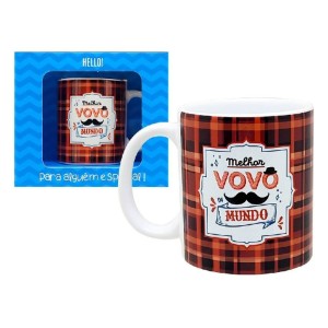 CANECA CERÂMICA MELHOR VOVÔ DO MUNDO GOLDEN MAYA
