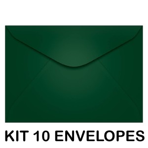 KIT 10 ENVELOPES COLORIDO 114X162MM VERDE BANDEIRA