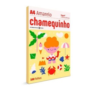 PAPEL SULFITE A4 100 FOLHAS AMARELO CHAMEQUINHO