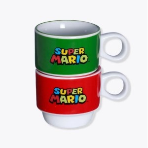 KIT XICARAS EMPILHÁVEIS C/2 PEÇAS MARIO E LUIGI - MARIO