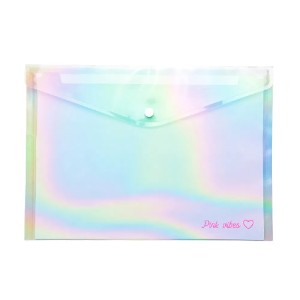 PASTA PLÁSTICA ENVELOPE PINK VIBES HOLOGRÁFIA LEOARTE