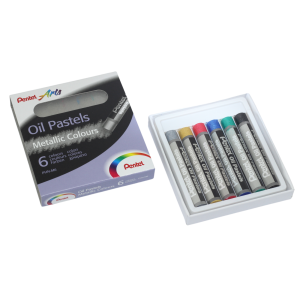 GIZ PASTEL OLEOSO COM 6 CORES METALICAS PENTEL