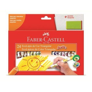 ECOLÁPIS DE COR TRIÂNGULAR JUMBO 24 CORES  FABER-CASTELL