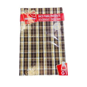 PACOTE SACO DE PRESENTE SORT 35X54CM 50 UNID CROMUS MASCULINO
