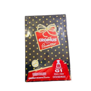 PACOTE SACO DE PRESENTE SORT 35X54CM 50 UNID CROMUS FEMININA