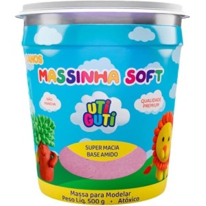 MASSINHA DE MODELAR SOFT 500G ROSA CLARO UTI GUTI