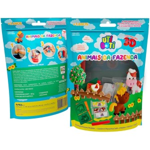 KIT MASSINHA DE MODELAR ANIMAIS DA FAZENDA UTI GUTI