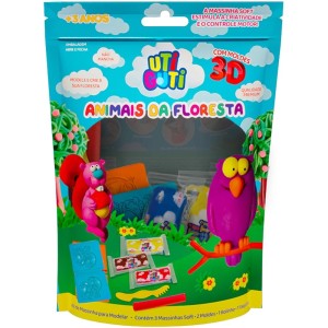 KIT MASSINHA DE MODELAR ANIMAIS DA FLORESTA UTI GUTI