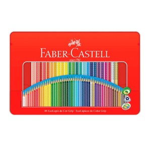 ECOLAPIS DE COR GRIP 48 CORES ESTOJO DE LATA FABER-CASTELL