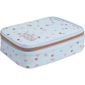 ESTOJO BOX ACADÉMIE CORAÇÃO METALIZADO AZUL TILIBRA