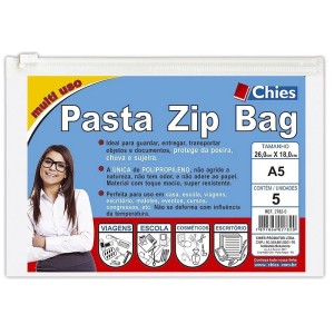 PASTA ZIP BAG 26X18CM 5 UNIDS CHIES