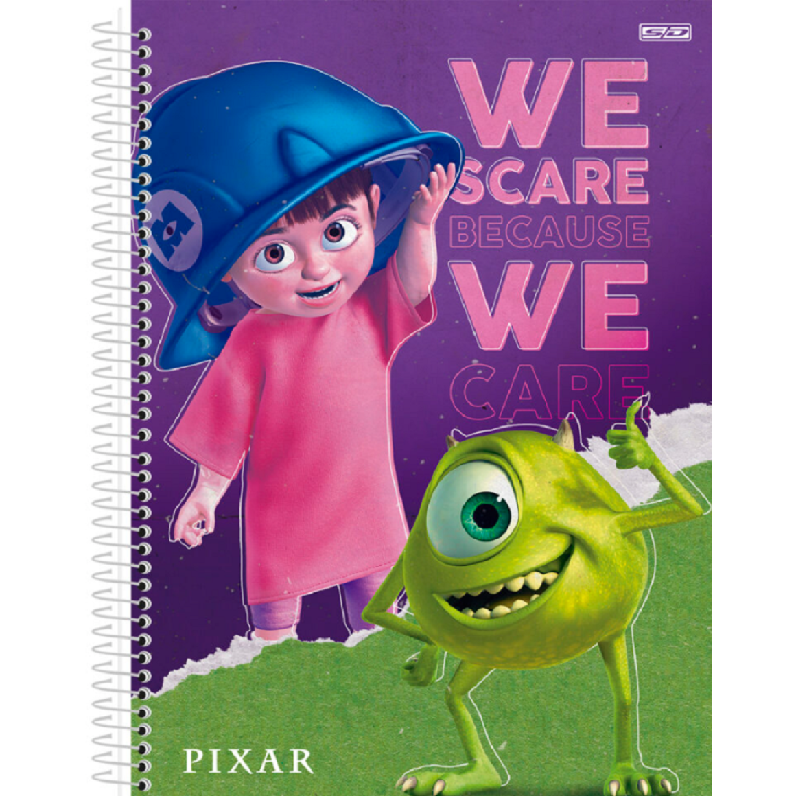 Caderno Espiral Univ CD 80fls Cinza Pixar São Domingos - Welban