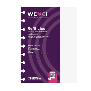 REFIL LISO 90G MEDIO CADERNO INTELIGENTE