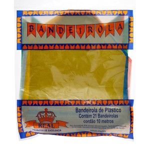 BANDEIROLA  DE PLASTICO 10 METROS REAL SEDA
