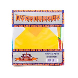 BANDEIROLA  DE PLASTICO 10 METROS REAL SEDA