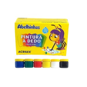 PINTURA A DEDO 6 CORES 15ML ACRILEX