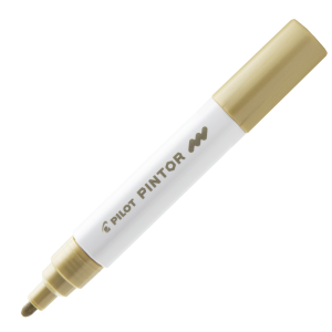 CANETA MARCADOR PILOT PINTOR MEDIA 1.4MM METÁLICO DOURADO