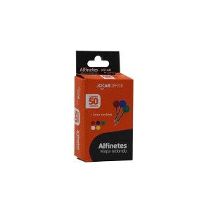 ALFINETE MAPA REDONDO 50 UNIDS CORES SORTIDAS JOCAR OFFICE