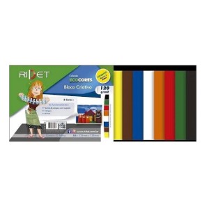 BLOCO CRIATIVO ECOCORES A4+ 120G 8 CORES 32FLS RIDET