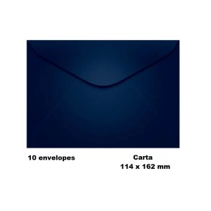 KIT 10 ENVELOPES COLORIDO 114X162MM AZUL