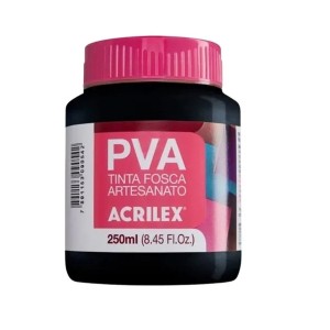TINTA PVA FOSCA 250ML PRETO 520 ACRILEX