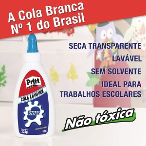 COLA LÍQUIDA BRANCA LAVÁVEL 225G TENAZ PRITT