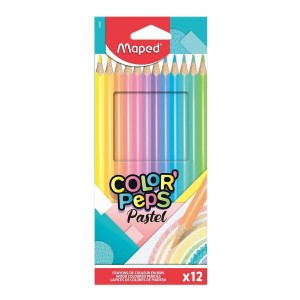 LAPIS DE COR COLOR'PEPS PASTEL 12 CORES MAPED