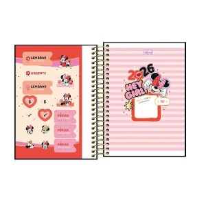 AGENDA ESPIRAL DIÁRIA MINNIE TILIBRA