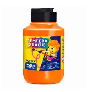 TEMPERA GUACHE NEON 250ML LARANJA ACRILEX