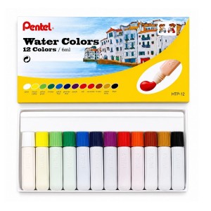 TINTA AQUARELA BISNAGA WATER COLORS 12 CORES HTP-12 PENTEL