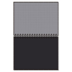 CADERNO DE LETTERING PRETO QUADRICULADO C/ 40 FOLHAS PRETAS FINA IDEIA