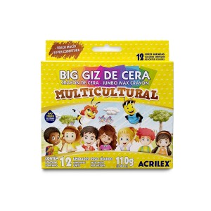 BIG GIZ DE CERA MULTICULTURAL 12 CORES ACRILEX