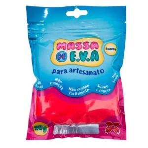 MASSA DE E.V.A FOAMY PARA ARTESANATO 50G VERMELHO MAKE+