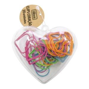 CLIPS CORAÇÃO 65MM CORES SORTIDAS 20 UNIDADES TILIBRA