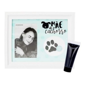 PORTA RETRATO PATINHA MÃE DE CACHORRO 10X15 COM TINTA UATT