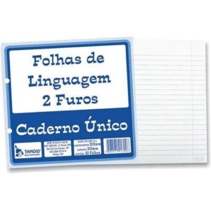 BLOCO FOLHAS DE LINGUAGEM 2 FUROS 50 FOLHAS TAMOIO