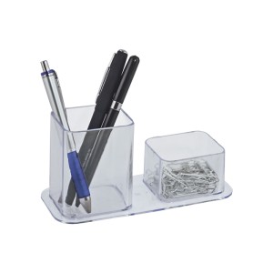 PORTA CANETAS E CLIPS DELLOCOLOR CRISTAL TRANSPARENTE DELLO