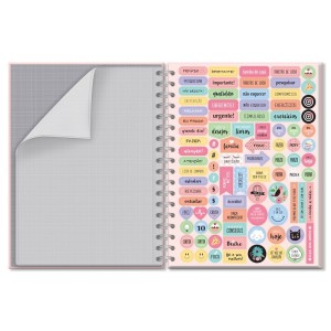 CADERNO COLEGIAL 10 MATERIAS FRASES COLORIDAS FINA IDEIA